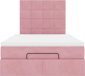 vidaXL Οθωμανικό κρεβάτι με στρώματα Ροζ 120x200cm Velvet