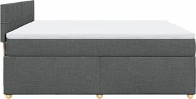 vidaXL Κρεβάτι Boxspring με Στρώμα Σκούρο Γκρι 180x200 εκ Υφασμάτιν
