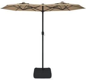 vidaXL Ομπρέλα Κήπου με Διπλή Κορυφή Taupe 316 x 145 εκ.