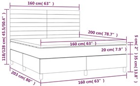 ΚΡΕΒΑΤΙ BOXSPRING ΜΕ ΣΤΡΩΜΑ ΣΚΟΥΡΟ ΚΑΦΕ 160X200 ΕΚ ΥΦΑΣΜΑΤΙΝΟ 3141868