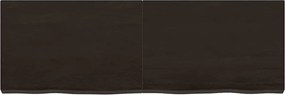 vidaXL Επιφάνεια Τραπεζιού Σκούρο Καφέ 120x40x(2-6)εκ Επεξ. Μασίφ Δρυς