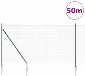 vidaXL Φράχτης με Στήλες. Πράσινο 1.4 x 50 m Ατσάλι