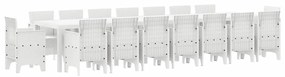 vidaXL Σέτ φαγητού για κήπο 17 pcs Λευκό Rattan Polt