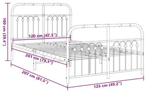 ΠΛΑΙΣΙΟ ΚΡΕΒΑΤΙΟΥ ΜΕ ΚΕΦΑΛΑΡΙ&amp;ΠΟΔΑΡΙΚΟ ΛΕΥΚΟ 120X200ΕΚ. ΜΕΤΑΛΛΟ 376665