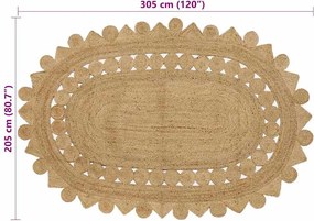 vidaXL Χαλιά χώρου Φυσικό 205 x 305 εκ Γιούτα