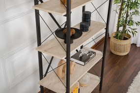 Βιβλιοθήκη Τραβερτίνη / Μαύρο ELYSIAN 90x33,5x180