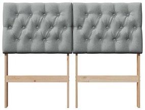 vidaXL Ταπετσαρισμένο κεφαλάρι Ανοιχτό γκρι 120 cm