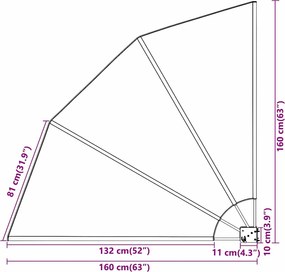 vidaXL Αδιάφανο σκίαστρο μπαλκονιού 160 x 160 cm Πολυεστέρας