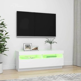 vidaXL Έπιπλο Τηλεόρασης με LED Λευκό 100 x 35 x 40 εκ.
