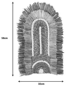 Διακοσμητικό τοίχου Earsy Inart ψάθα σε φυσικό χρώμα 58x32x8εκ
