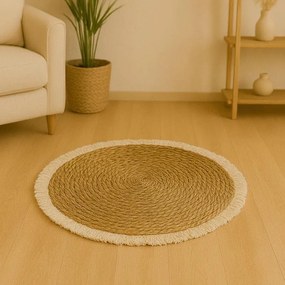Χαλί Derzie Inart φυσικό σχοινί Φ120x2εκ 120x120x2 εκ.