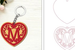 Intra απο ξύλο plywood 3mm-4mm πάχος Alphabet Keychain  Letter M Δίασταση 6x6 cm INTRAFABR-99755363