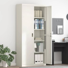vidaXL Ντουλάπι αποθήκευσης Λευκός 90 x 40 x 200 εκ Ατσάλι