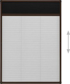 vidaXL Σήτα Παραθύρου Πλισέ Καφέ 80 x 120 εκ. από Αλουμίνιο