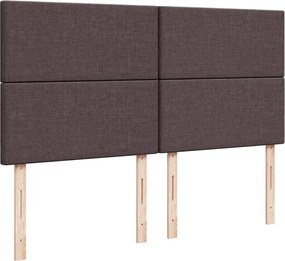 vidaXL Κρεβάτι Boxspring με Στρώμα Σκούρο Καφέ 200x200 εκ. Υφασμάτινο