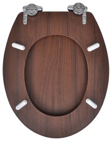 vidaXL Κάλυμμα Λεκάνης με Soft Close Λιτό Σχέδιο Καφέ από MDF