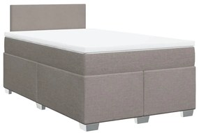 vidaXL Κρεβάτι Boxspring με Στρώμα Taupe 120x190 εκ. Υφασμάτινο