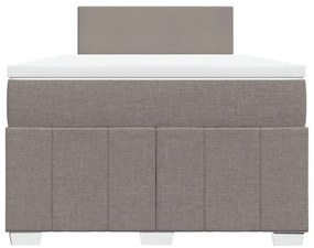 vidaXL Κρεβάτι Boxspring με Στρώμα Taupe 120x190 εκ. Υφασμάτινο