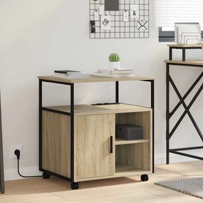 vidaXL Γραφείο Ντουλάπι με τροχούς Sonoma Δρυς 61 x 46 x 67 εκ.