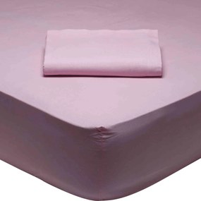 Σεντόνι 1012 Best Colors Pink Das Home Υπέρδιπλο 230x260cm Χωρίς Λάστιχο 100% Βαμβάκι