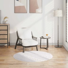 vidaXL Χαλί Πλενόμενο Αντιολισθητικό Μαύρο / Λευκό Ø 120 εκ.