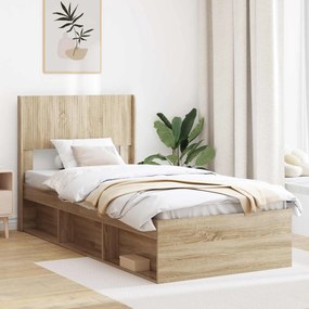 vidaXL Καλάθι με αποθήκη και κεφαλάρι Sonoma Δρυς 75 x 190 cm