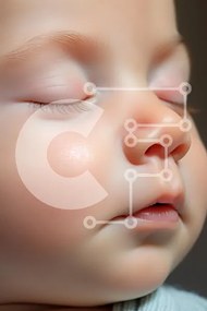 Intra Συλλεκτικό Ξύλινο Παζλ Plywood 4mm - Κοντινό πλάνο του βρέφους που κοιμάται Σε Ξύλινο Κουτί - Διαστάσεις Puzzle: 10x10 cm – 25 κομμάτια