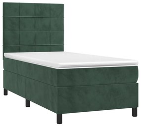 ΚΡΕΒΑΤΙ BOXSPRING ΜΕ ΣΤΡΩΜΑ ΣΚΟΥΡΟ ΠΡΑΣΙΝΟ 90X190 ΕΚ. ΒΕΛΟΥΔΙΝΟ 3142998