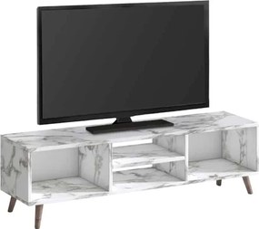 Έπιπλο τηλεόρασης Loren λευκό εφέ μαρμάρου 120x30x40εκ