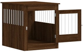 vidaXL Κλουβί Σκύλου Καφέ Δρυς 64,5 x 80 x 71 εκ. από Επεξεργ. Ξύλο