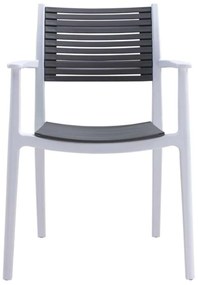 Πολυθρόνα AKRON PP Λευκή/Γκρι 60x55x85cm
