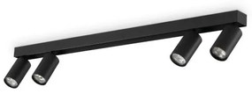 Σποτ Φωτιστικό Οροφής 4xLED GU10 28W IP20 3000K Profilo Ideal Lux-328195-Μαύρο 328195