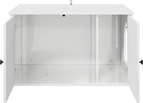 vidaXL Σπίτι Γάτας Λαμπερό Λευκό 85 x 55 x 50 εκ. Επεξεργασμένο ξύλο
