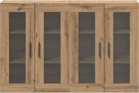 vidaXL Ντουλάπια Τοίχου 2 pcs Βελανιδιά Τέχνη και Μαύρο