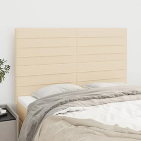 vidaXL Κεφαλάρι Κρεμ 144x5x118/128 εκ. Ύφασμα