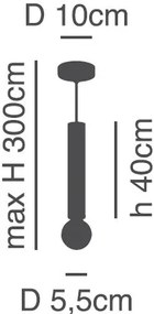 SE21-BL-5 ADEPT TUBE BLACK PENDANT B1