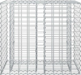 vidaXL Ανασηκωμένο κρεβάτι gabion Ασημί