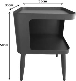 Βοηθητικό τραπέζι Cubino μέταλλο κρεμ 35x35x50εκ