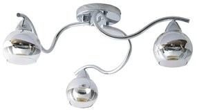 Φωτιστικό Οροφής Style TNK81444CR3H Chrome Metal, Glass