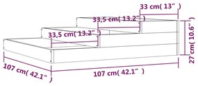 Ζαρντινιέρα Λευκή 107 x 107 x 27 εκ. από Μασίφ Ξύλο Πεύκου - Λευκό