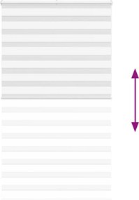 vidaXL Ζέβρα τυφλή Λευκό Πλάτος υφάσματος 125,9 εκ. Πολυεστέρας