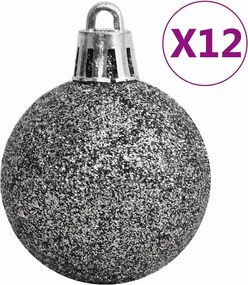 vidaXL Σετ Μπάλες Χριστουγεννιάτικες 111 τεμ. Λευκές/Γκρι Πολυστυρένιο
