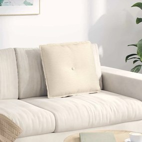vidaXL Μαξιλάρι Πλάτης Κρεμ 50 x 45 εκ. Υφασμάτινο Κορντουρά
