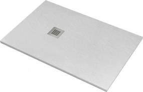 Sanitec Flat Stone 80x100 - Παραλληλόγραμμη ντουζιέρα πέτρινη - 00.White
