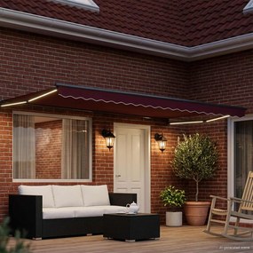 vidaXL Χειροκίνητη αναδιπλούμενη τέντα με LED 4 x 3 μ