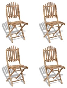 271715 vidaXL Καρέκλες Πτυσσόμενες 4 τεμ. από Μπαμπού Καφέ, 1 Τεμάχιο