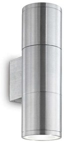 Φωτιστικό Τοίχου-Απλίκα Gun 033013 6,5x21x11cm 2xGU10 35W IP44 Silver Ideal Lux