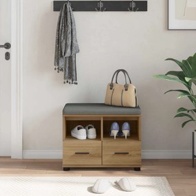 vidaXL Παγκάκι Χαλωρίου με μαξιλάρι Τεχνίτικη Δρυς 60 x 38 x 46 εκ