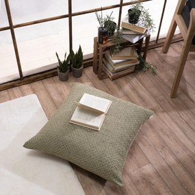 Μαξιλαροθήκη Διακοσμητική Δαπέδου Kingston 15 Olive Teoran 65Χ65 Βαμβάκι-Ακρυλικό
