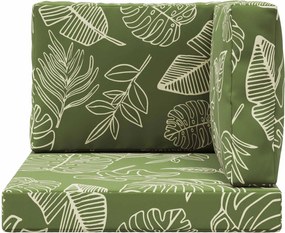 vidaXL Μαξιλάρι Καναπέ Εξωτερικού Χώρου 3 pcs Σχέδιο Φύλλου
